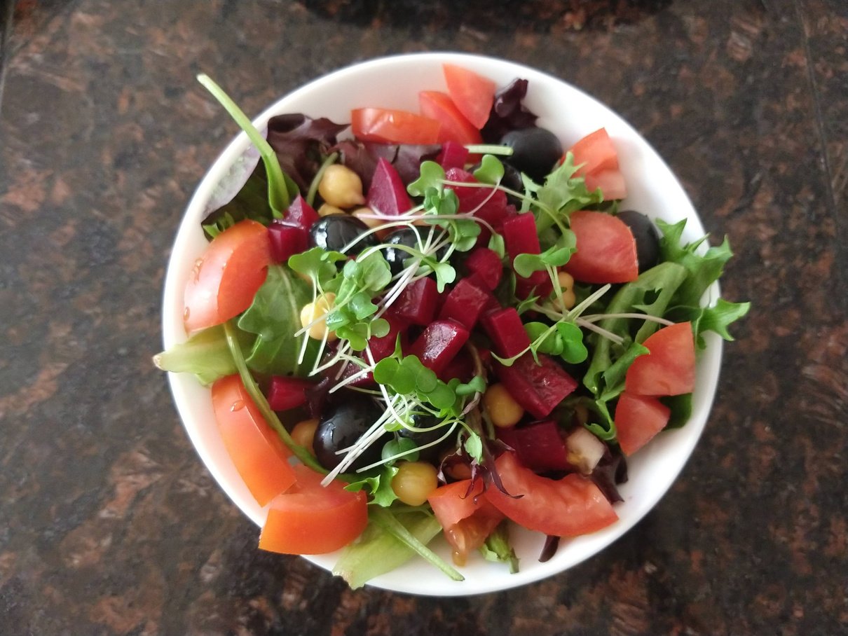 salad with microgreens